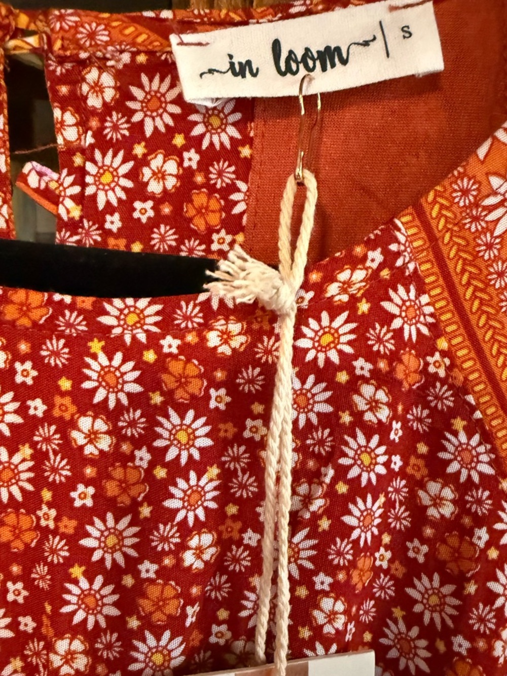NWT In Bloom Red and Orange Floral Midi Dress - Picture 5 of 12